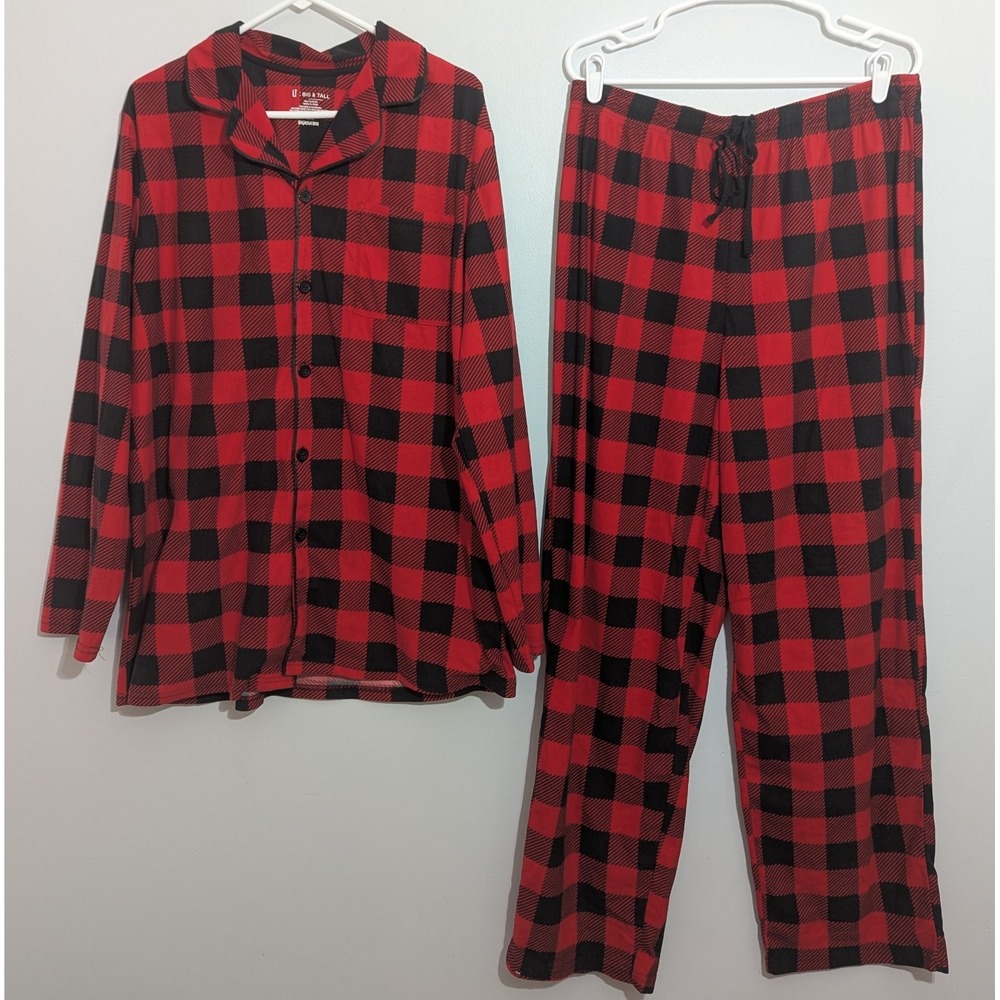 Pajamarama Red/Black Buffalo Check Mens Large‎ Big And Tall